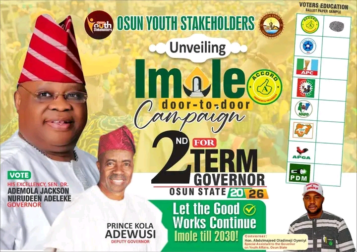 IMOLE DOOR-TO-DOOR CAMPAIGN UNVEILED FOR GOVERNOR ADEMOLA ADELEKE'S SECOND TERM